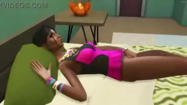 Indian Stepdad spies on his stepdaughter while she is naked in her bed - Asian stepfather and step daughter