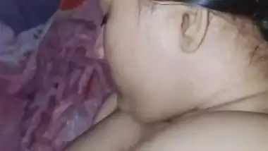 Sleeping wife nude boob press by Bengali husband