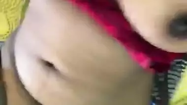 Beautiful desi bahbi showing her big boobs and fingering pussy selfie cam video