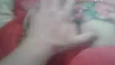 Pressing boobs of desi mousi big boobs in train