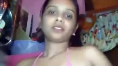 Sexy desi girl stripping dress n bra and go topless for bf