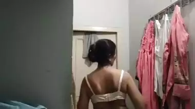 Mom changing dress caught on camera by horny son