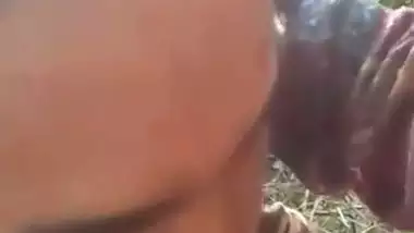 The poor guy bangs a hot desi lady outdoors in the blue film