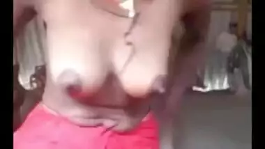 XXX whore has boobs for her Desi lover in this private video
