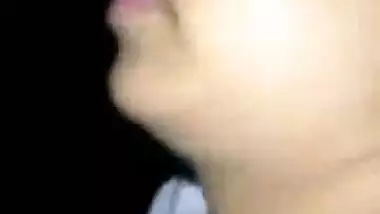 Cute Desi girlfriend kissing & boob pressing hindi audio