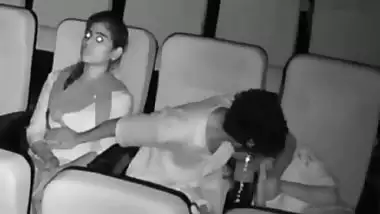 Threesome romance in theatre caught in night vision