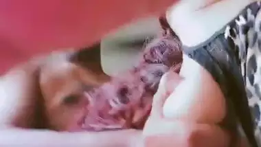 Red head girl blowjob with sharp boobs showing