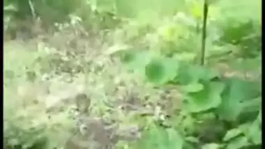 Husband caught wife nympho fuck with lover outdoor in jungle, XXX Desi mms