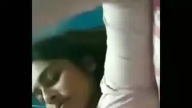 Indian girl listens to the music and exposes XXX tits on camera