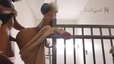 She traded me a Blowjob for Backshots. Snuck a quickie in the stairwell.