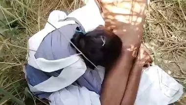 A 19-year-old college girl enjoys outdoor sex on a farm