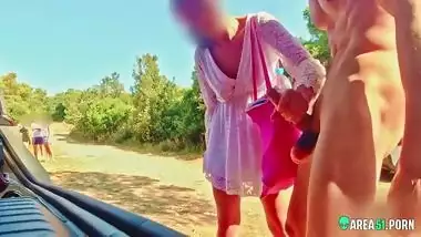 Beach adventure in Kerala, Desi cock exposed to white woman's and nasty handjob