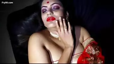 Megha Hot Photoshoot in Red Saree