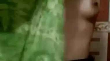 Comely Desi babe always happy to show and touch her medium XXX tits