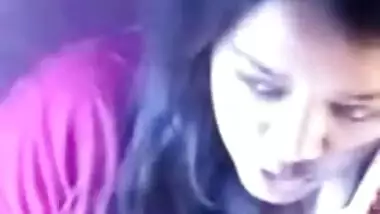 Cute desi college girl in train slight rub scratch on boob-no nudity