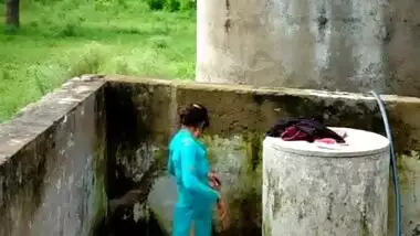 Cute Desi Girl Out Door bathing part 2