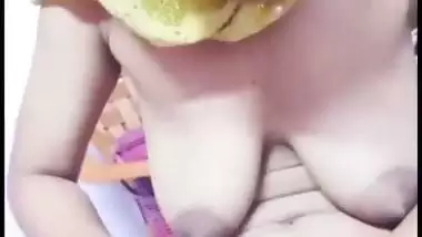 Hijabi girl records her nude MMS, sucking stepbrother’s dick