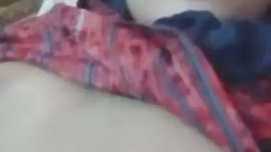 Bhabhi pressing boobs selfie video taken for lover