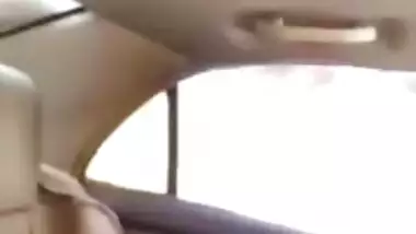 Horny XXX wife exposes sweet pussy in backseat of the Desi driver