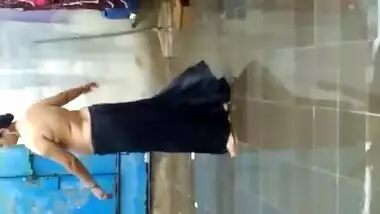 Indian boy satisfies sex dreams by spying on woman with naked XXX tits