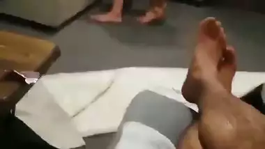 Cuckold sees his desi nude wife getting fucked by a servant