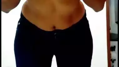 Big boobed desi girl flaunting and spanking her own ass & rubbing licking her boobs