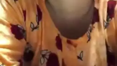 Shy Desi MILF demonstrates her big natural tits for homemade XXX vid