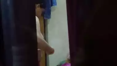 Sexy ass mom dress change caught by son from next room